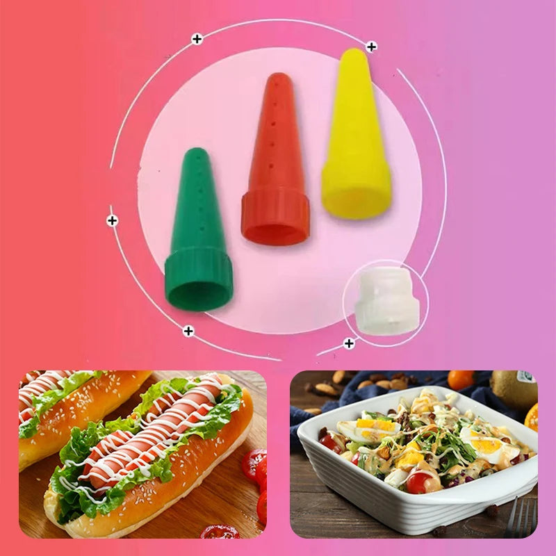 3-Pack Squeeze Bottles | Sauce & Dressing Dispensers Condiment Dispenser Set QXL