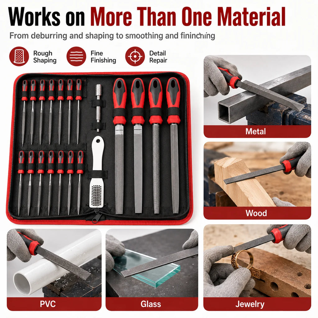 13-Pc Needle File Set | Alloy Steel Deburring & Engraving Kit Needle File Set QXL
