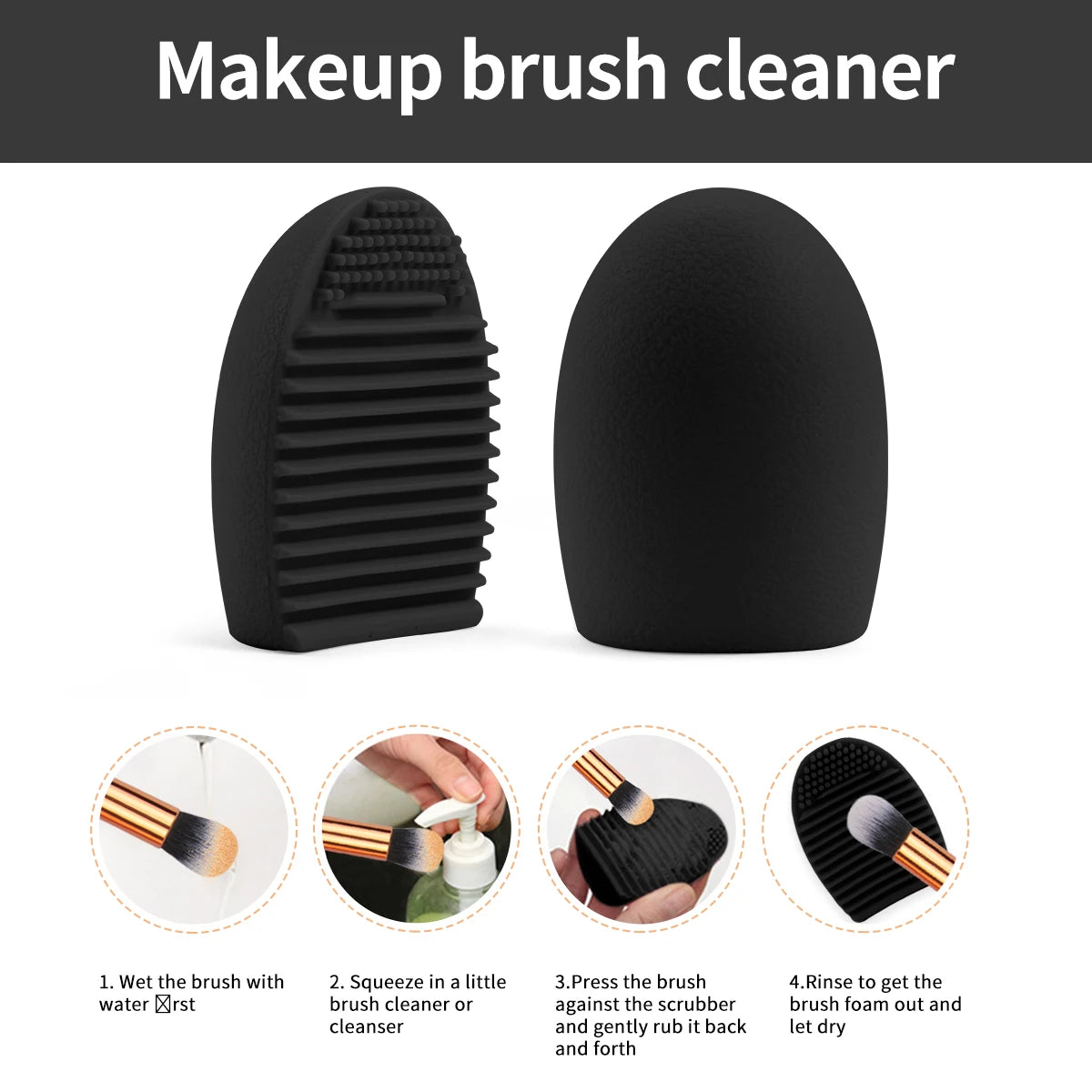 MAANGE 4-Pc Foundation & Contour Brush Kit with Sponge Makeup Brush Set QXL