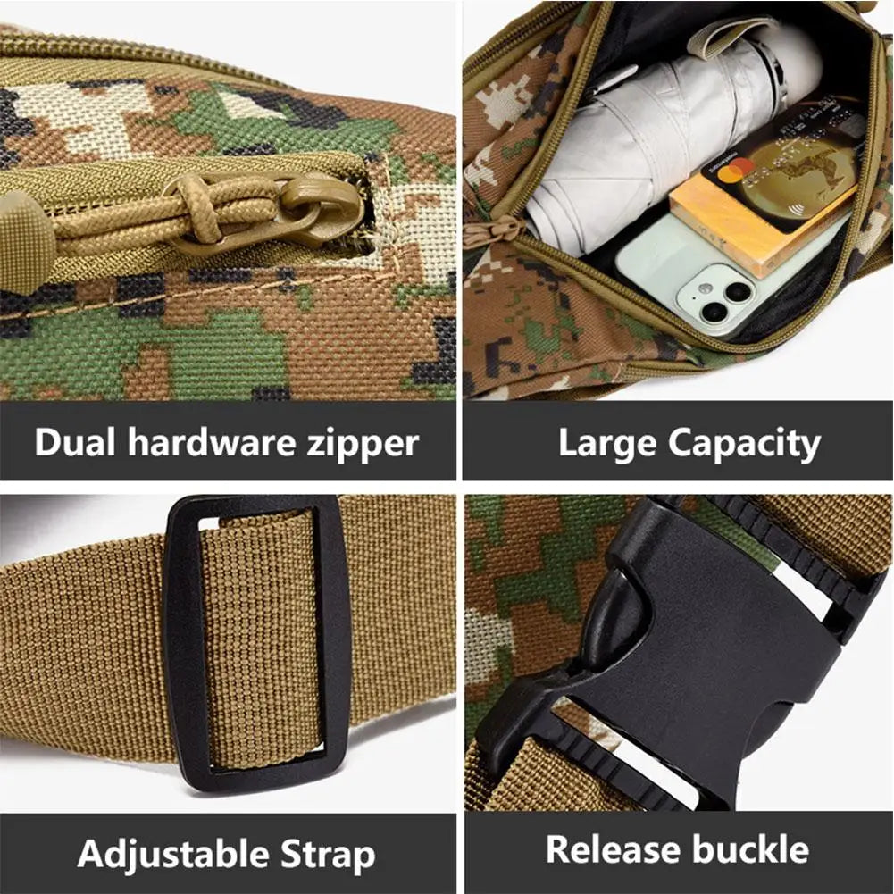 Waterproof Camouflage Sling Waist Bag | Hiking & Travel Sling Waist Bag QXL