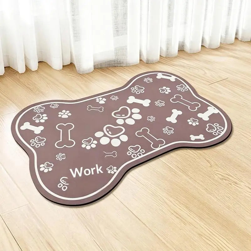 Diatomaceous Earth Pet Placemat | Quick-Dry Dog & Cat Bowl Mat Pet Feeding Mat QXL