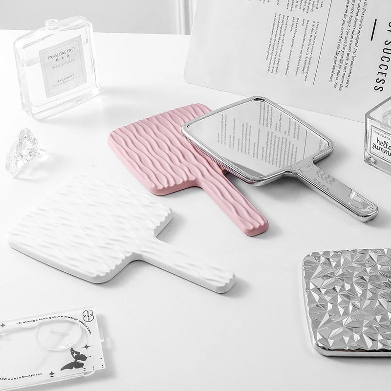 Square Handheld Makeup Mirror – HD Glass Portable Travel Mirror Handheld Makeup Mirror QXL