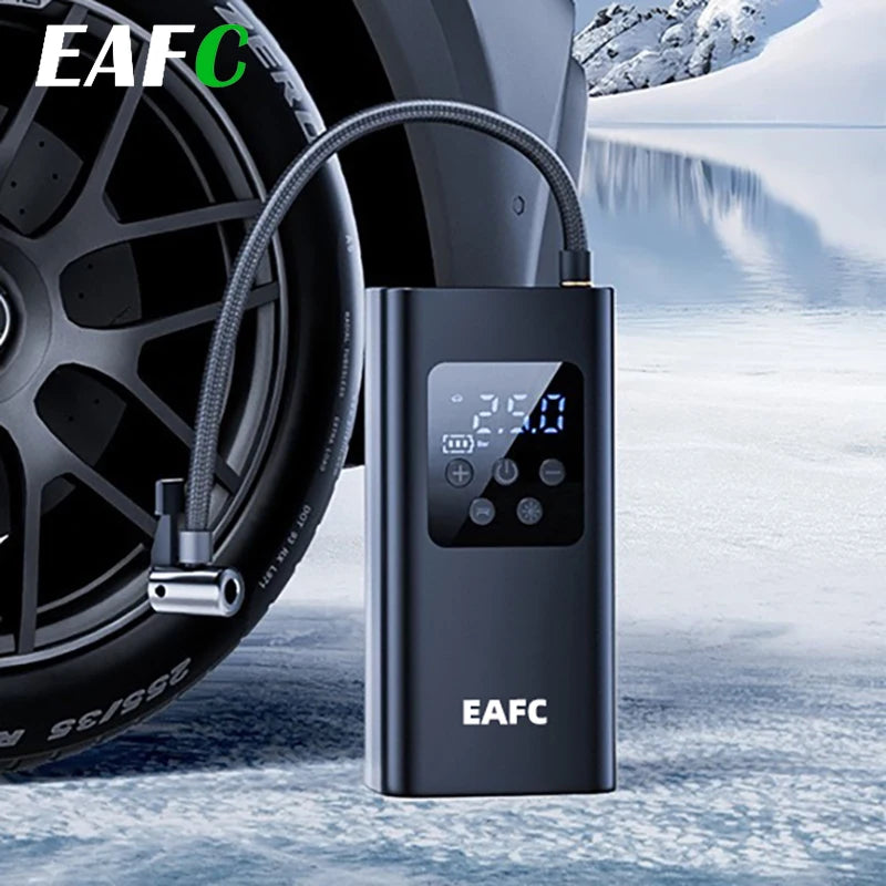 EAFC Wireless & Wired Portable Tyre Inflator with LCD Display Tyre Inflator Pump QXL