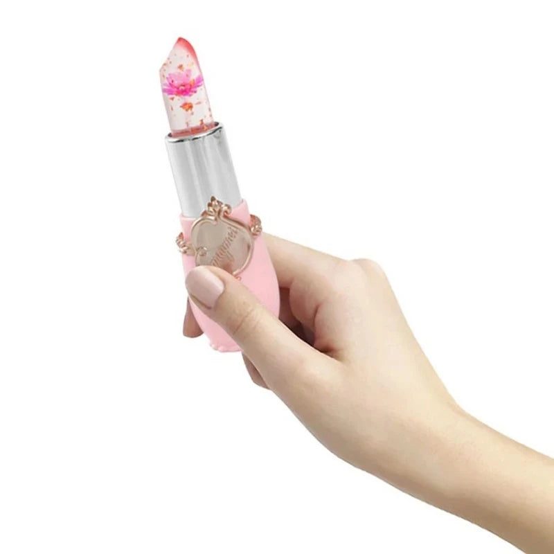 6-Pc Flower Jelly Crystal Lipstick Set | Color-Changing Lip Gloss Lipstick Set QXL