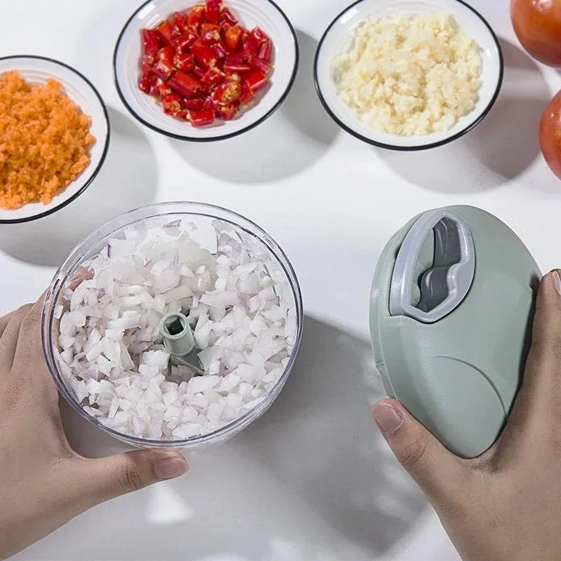 900ml Manual Garlic Chopper & Meat Mincer | Vegetable Cutter Manual Food Chopper QXL