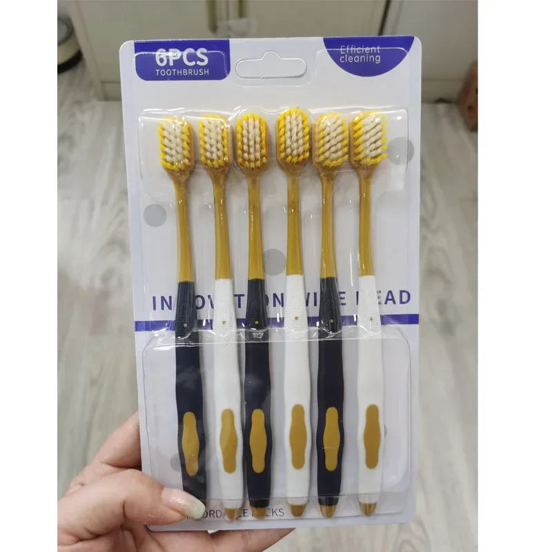 6-Pack Ultra-Soft Microfiber Manual Toothbrush Set for Adults Manual Toothbrush Set QXL