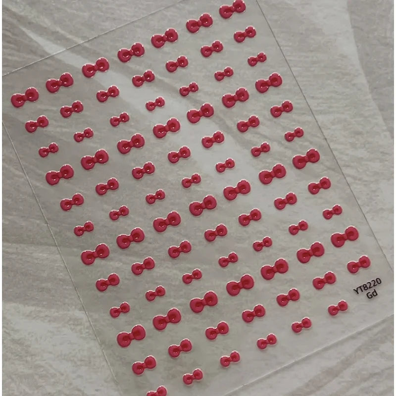 5D Bowknot Nail Art Stickers | Self-Adhesive Bow Decals Nail Art Stickers QXL YT8220Gd