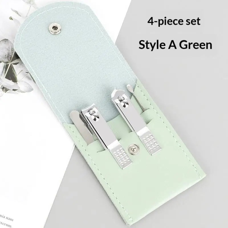 4-Piece Nail Clipper Set with PU Leather Travel Case | BMPEIC Nail Clipper Set QXL one size Green