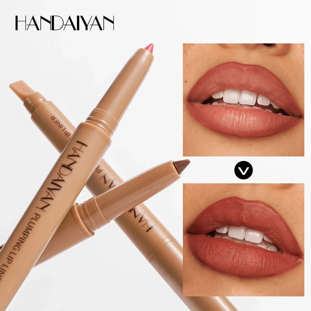 HANDAIYAN Double-Head Waterproof Matte Lip Liner with Brush Lip Liner Pen QXL
