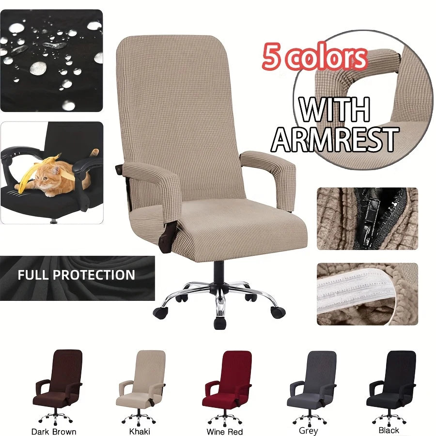 Stretch Polar Fleece Office Chair Cover | 5 Colors Anti-Static Office Chair Cover QXL