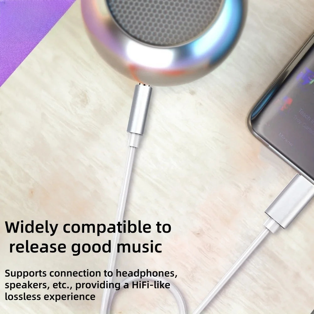 USB-C to 3.5mm DAC Adapter Cable | Car Stereo & Headset USB-C Audio Adapter QXL