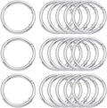 20-Pack 40mm Silver Carabiner Spring O-Ring Clips | Metal Alloy Carabiner Snap Rings QXL AECH04-12775