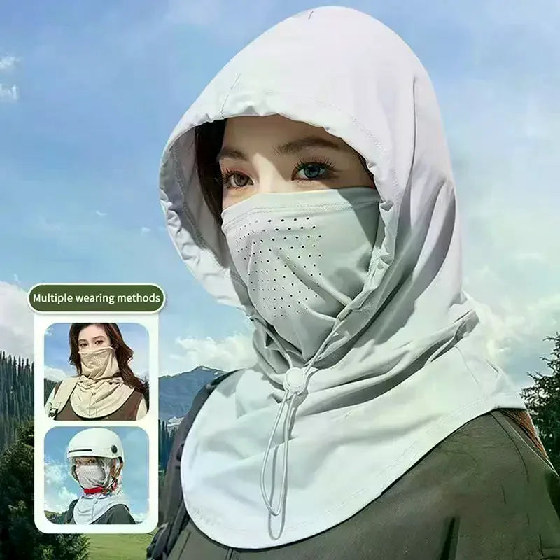 Women's Ice Silk Sun Hat & Neck Shawl | UV Protection Women's Sun Hat QXL