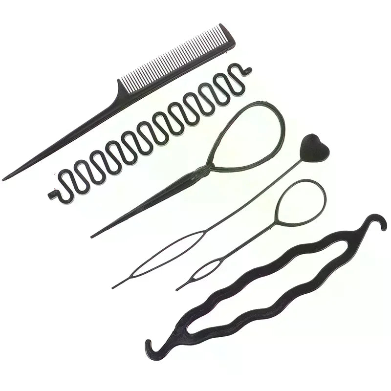 6-Piece Kids Spiral Twist Hair Braiding & Curler Tool Set Hair Styling Set QXL
