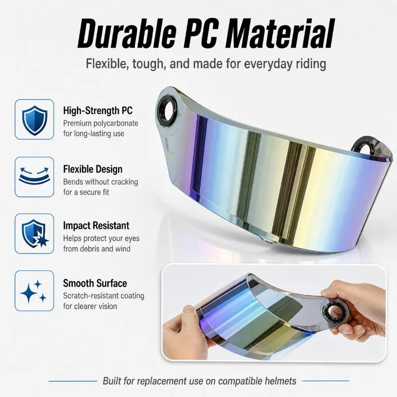 Motorcycle Helmet Visor Lens for FF300 FF358 FF396 | PC Shield Helmet Visor Lens QXL