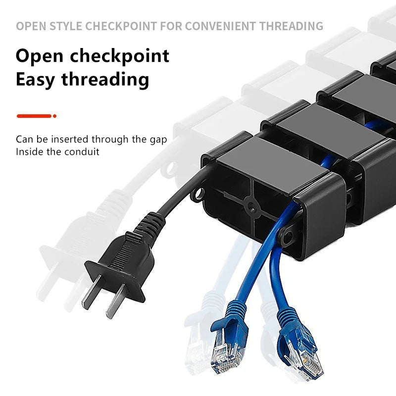 78cm Snake Cable Organizer | Under-Desk Wire Management Sleeve Cable Management Sleeve QXL