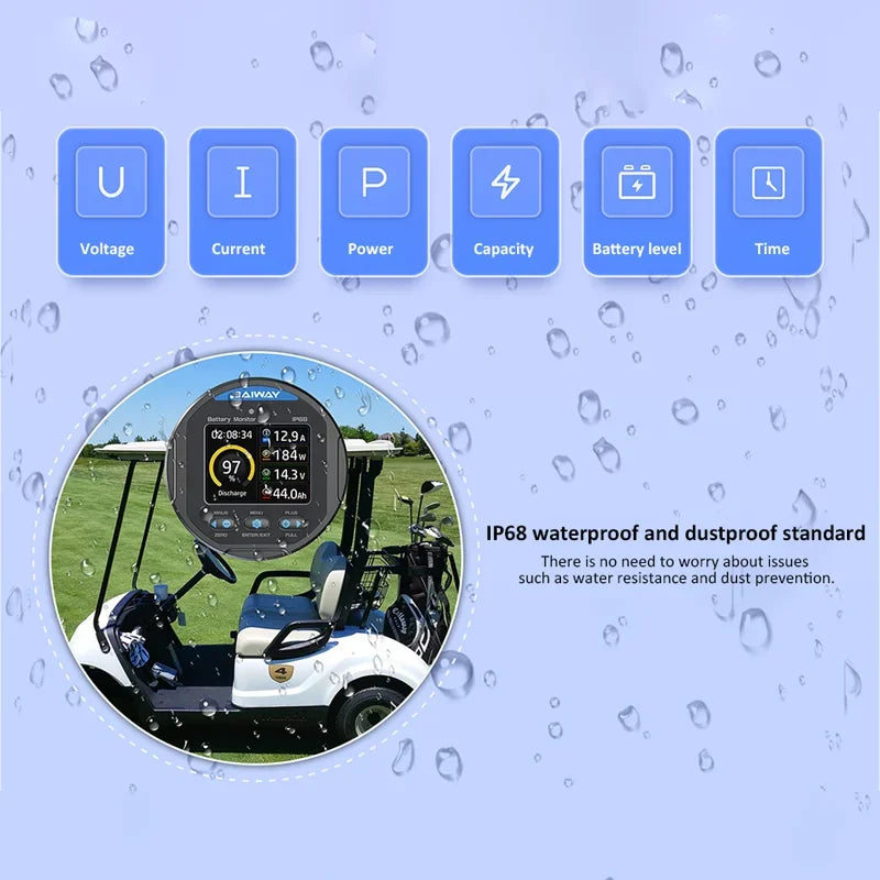 TR24 IP68 Waterproof Battery Capacity Tester | Coulomb Meter LCD Battery Capacity Tester QXL