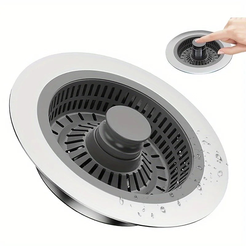3-in-1 Sink Filter & Bounce Plug Set | Durable ABS Drain Stopper Sink Drain Filter Set QXL