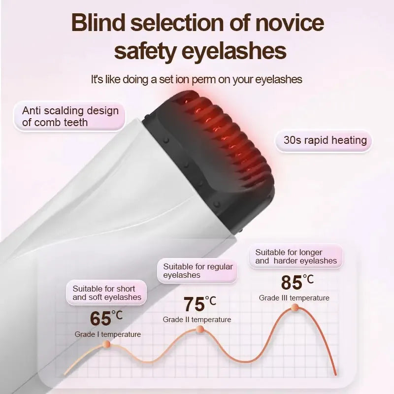 5D Heated Electric Eyelash Curler | USB-C, 3 Temps, All-Day Curl Electric Eyelash Curler QXL