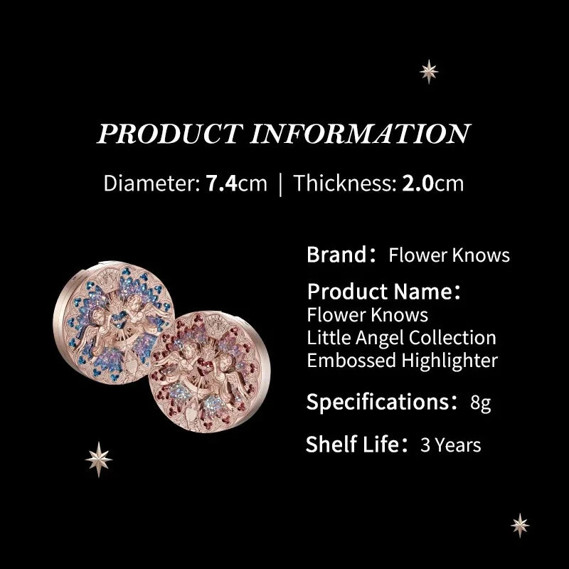 Flower Knows Little Angel Highlighter Palette | 8g Glow Powder Highlighter Palette QXL