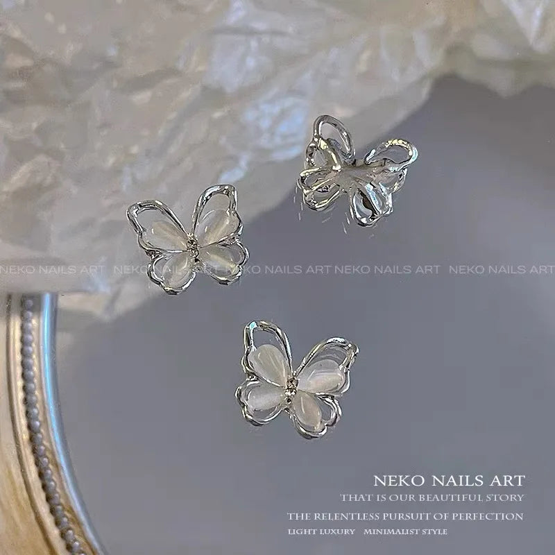3D Butterfly Hollow Alloy Nail Charms | Luxury Nail Jewels 2pc Nail Art Charm QXL