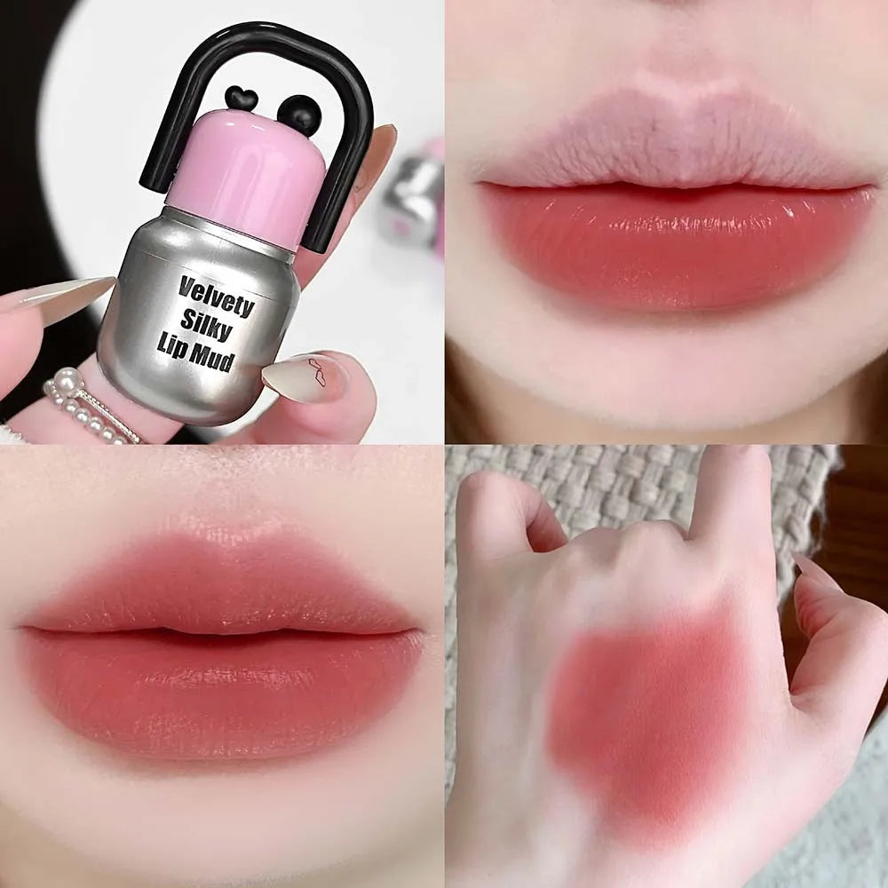 Velvet Mist Silky Lip Mud | Matte Shimmer Lip Gloss 6 Shades Lip Mud Gloss QXL 04