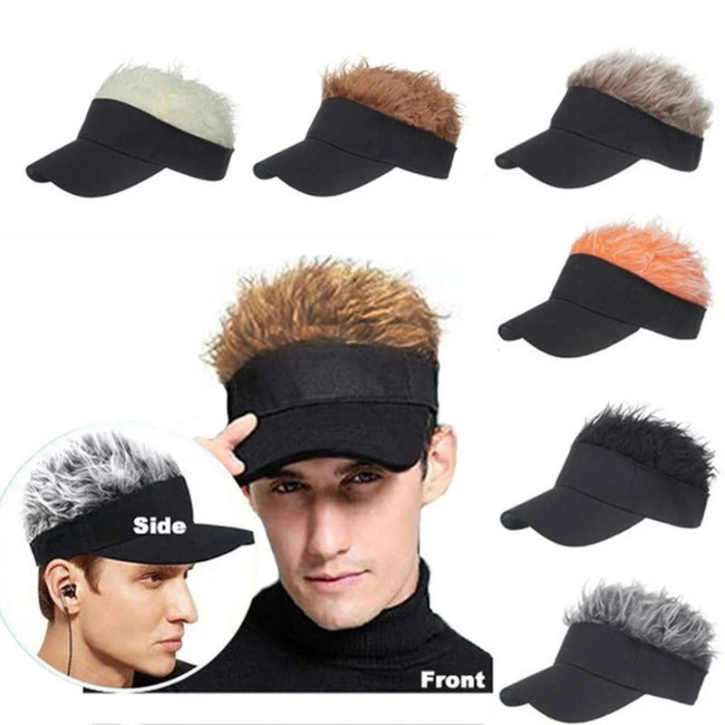 Wig Baseball Cap | Fun Novelty Hat for Men & Women Novelty Wig Hat QXL