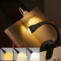 Rechargeable 3-Color Mini LED Clip Book Light | 360° Flex Neck Clip-On Book Light QXL black