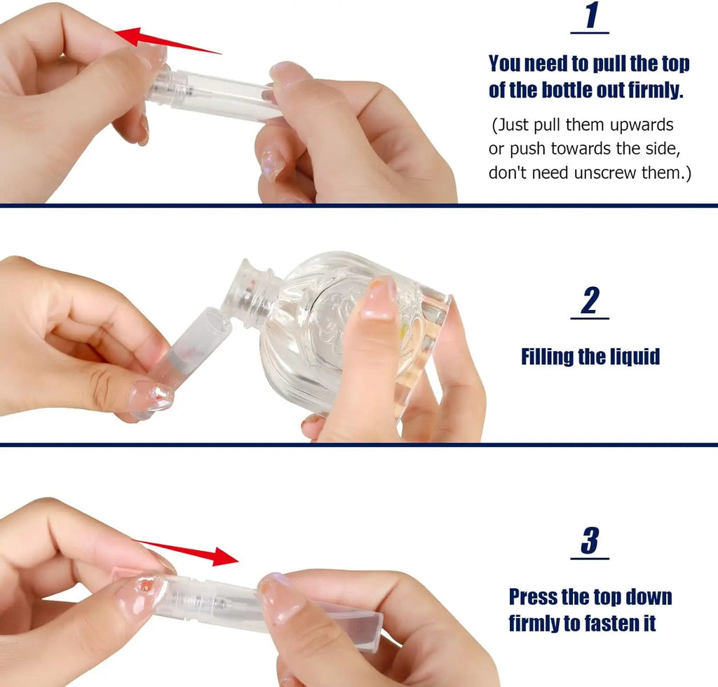 5-Pack Mini Travel Spray Bottles | 3ml 5ml 10ml Atomizer Set Travel Spray Bottles QXL