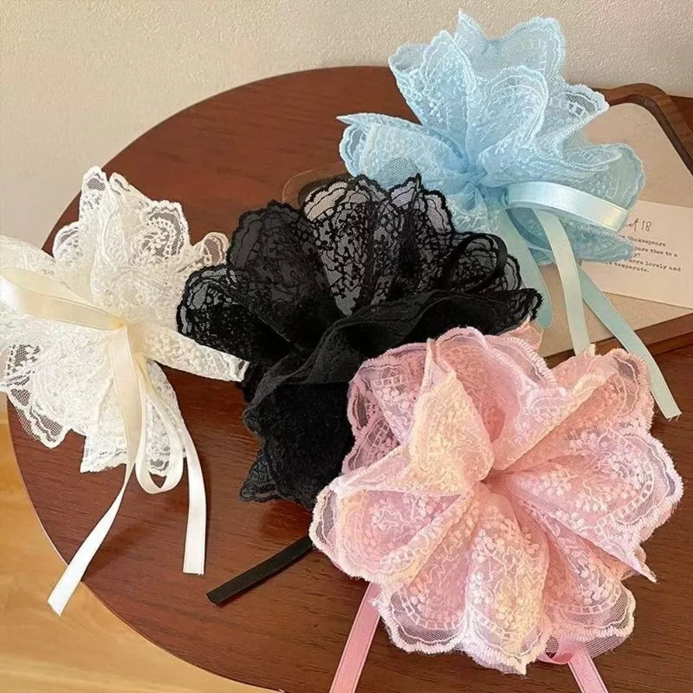 Lace Scrunchie Multi-Layer Elastic Ponytail Hair Band for Girls Lace Hair Scrunchie QXL