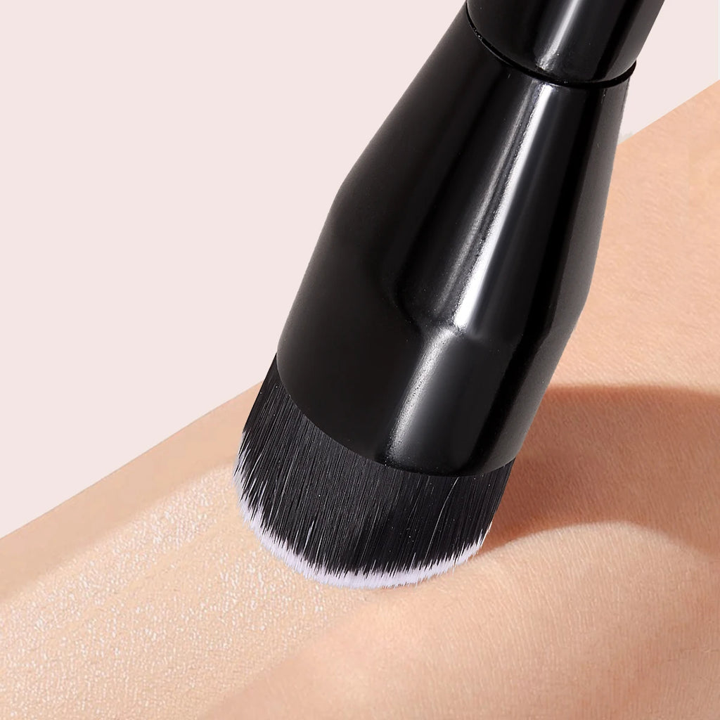 KOSSHOW Flat Top Foundation Brush | Streak-Free Wooden Handle Foundation Makeup Brush QXL