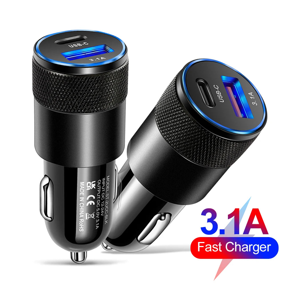 Mini 70W USB-C PD Car Charger QC3.0 Fast Charging Adapter Car Charger Adapter QXL