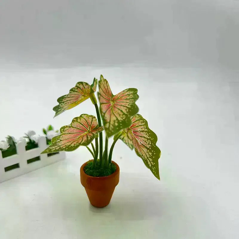 Miniature Dollhouse Potted Plant | Scandinavian Style Decor Dollhouse Miniature QXL