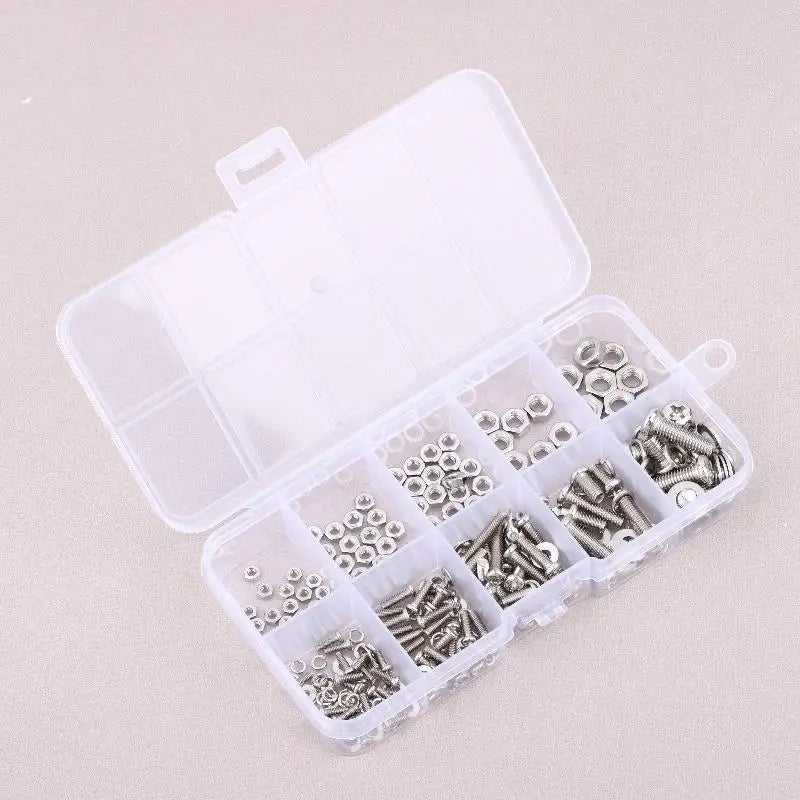 320-Pc Metric Screws Nuts Washers Kit M2–M5 | Storage Box Fastener Assortment Kit QXL