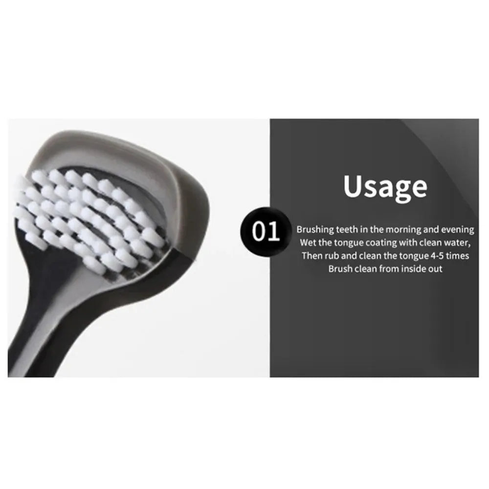 Triple-Effect Silicone Tongue Scraper | Fresh Breath Cleaner Tongue Scraper QXL
