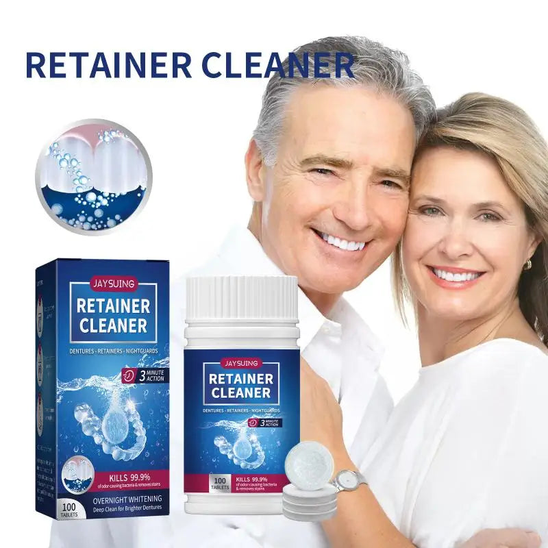 100-Pack Denture Cleaning Tablets | Stain Remover & Fresh Breath Denture Cleaning Tablets QXL