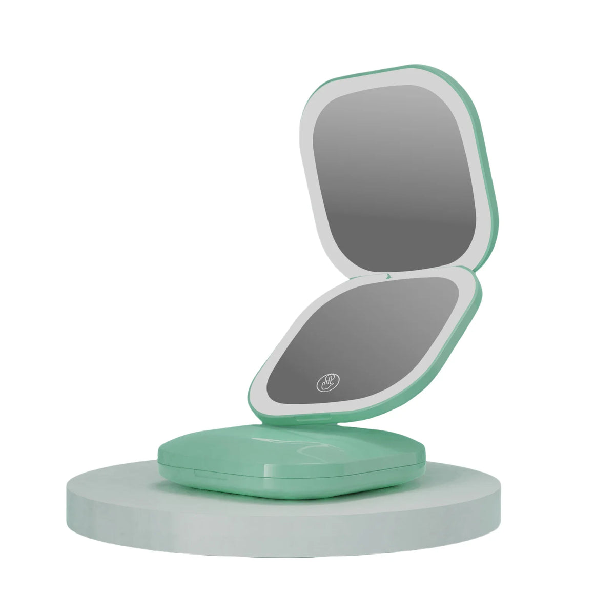 Compact LED Makeup Mirror 2-Sided Foldable 3X Magnification LED Makeup Mirror QXL green 3X with light