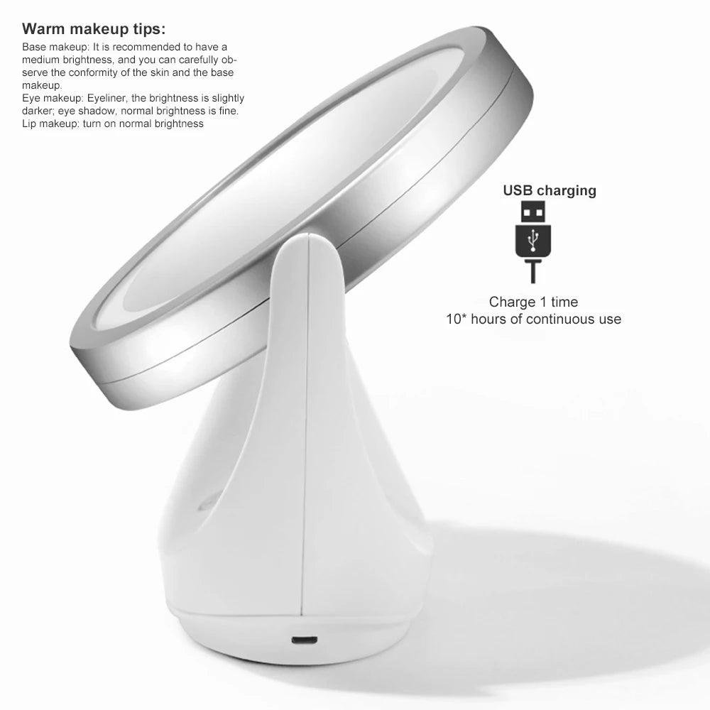 360° LED Vanity Mirror | Double-Sided 5X Magnification, 3 Lights LED Vanity Mirror QXL
