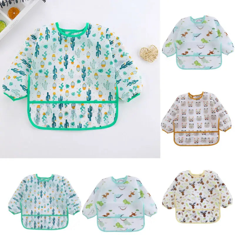 Kids Waterproof Long Sleeve Art Smock Bib Apron | Ages 1–3 Kids Bib Apron QXL