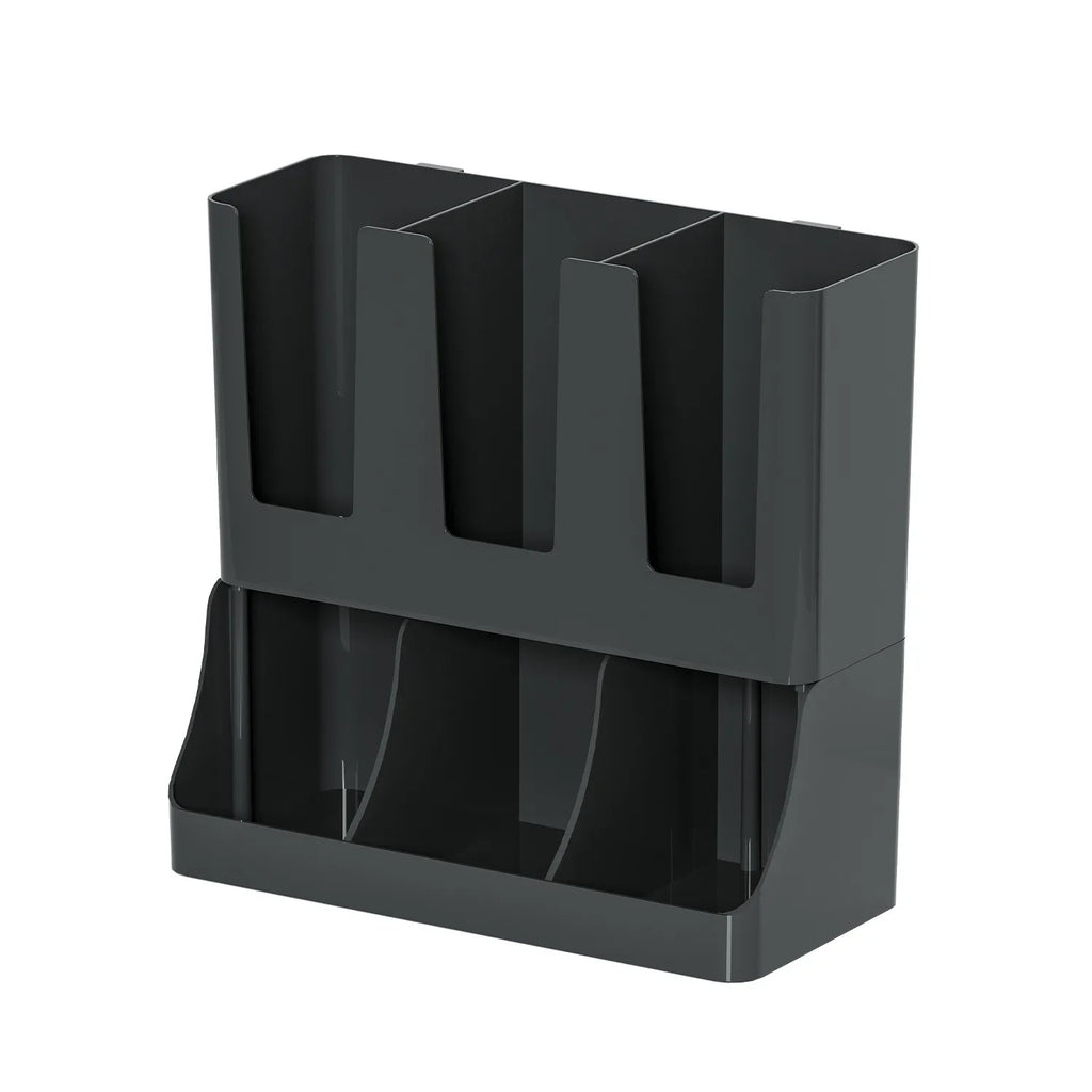 Countertop & Wall-Mount Coffee Organizer | Cup & Condiment Rack Coffee Station Organizer QXL black 6 5