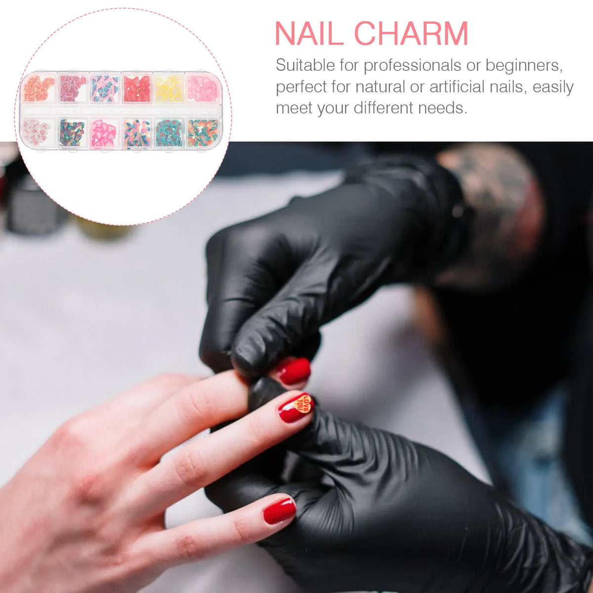 Heart Clay Nail Slices 3-Box Set | Valentine's Nail Art Charms Nail Art Charms QXL