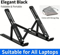 Aluminum Adjustable Foldable Laptop Stand for MacBook & Notebooks Laptop Stand QXL black 6