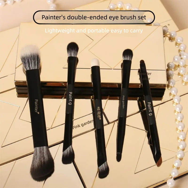 5-Pc Double-Head Eye Brush Set | Soft Synthetic Bristles Eye Makeup Brush Set QXL