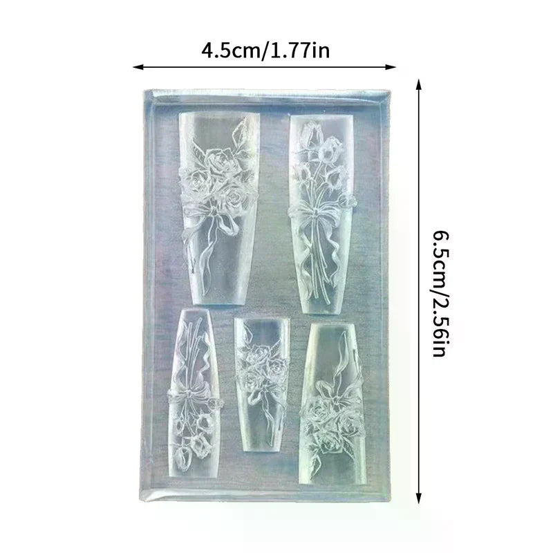 3D Rose Flower Silicone Nail Art Mold | DIY Nail Decoration Nail Art Mold QXL