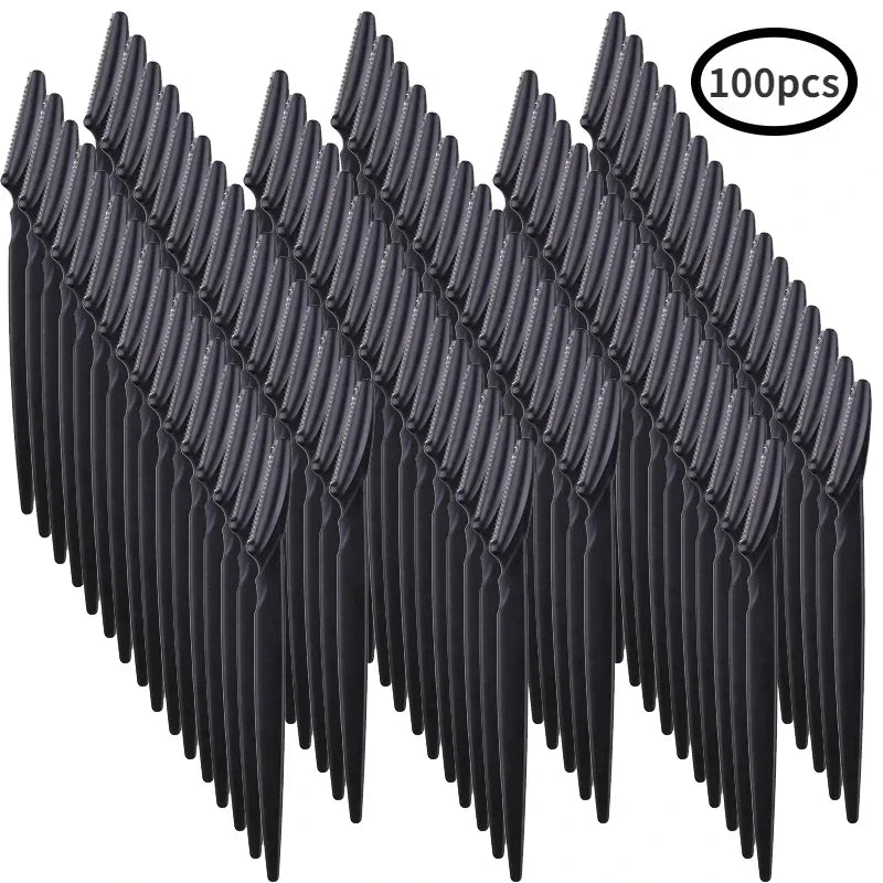 100-Pack Eyebrow Razor Trimmer | Portable Face Shaper for Women Eyebrow Razor Trimmer QXL M7 100pcs black