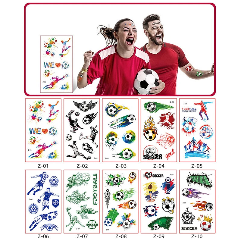 Kids Football Soccer Temporary Tattoo Stickers – 10 Sheets Temporary Tattoo Stickers QXL