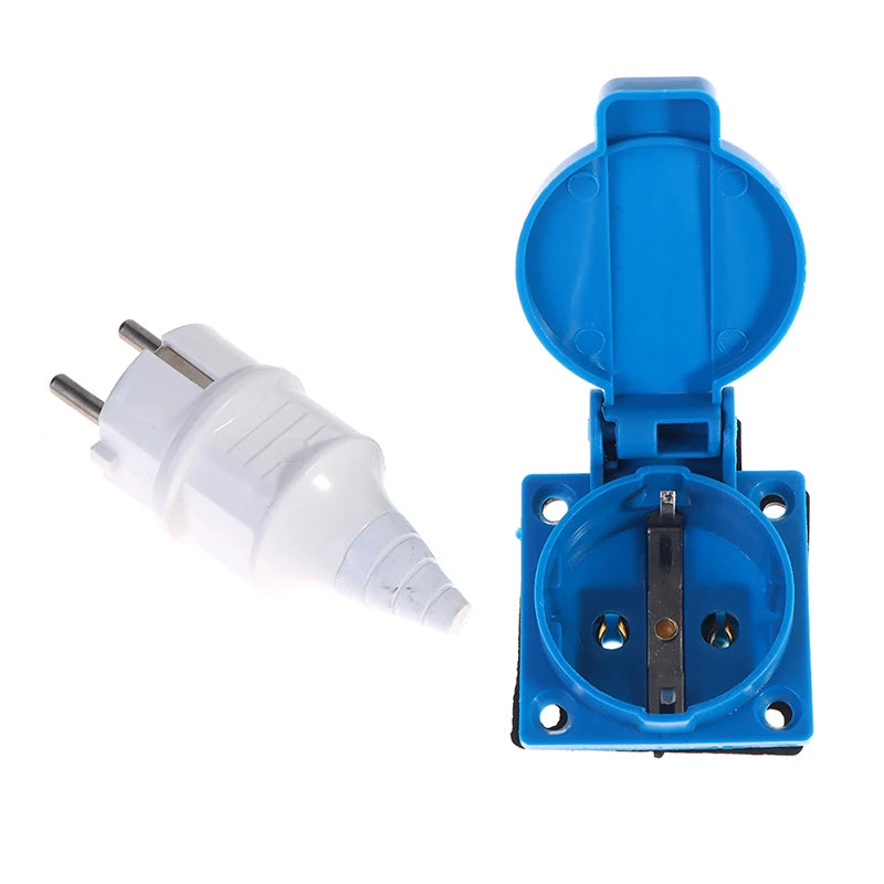 Industrial Waterproof EU Socket 16A 220V | Copper 2-Pin Plug Industrial EU Socket QXL