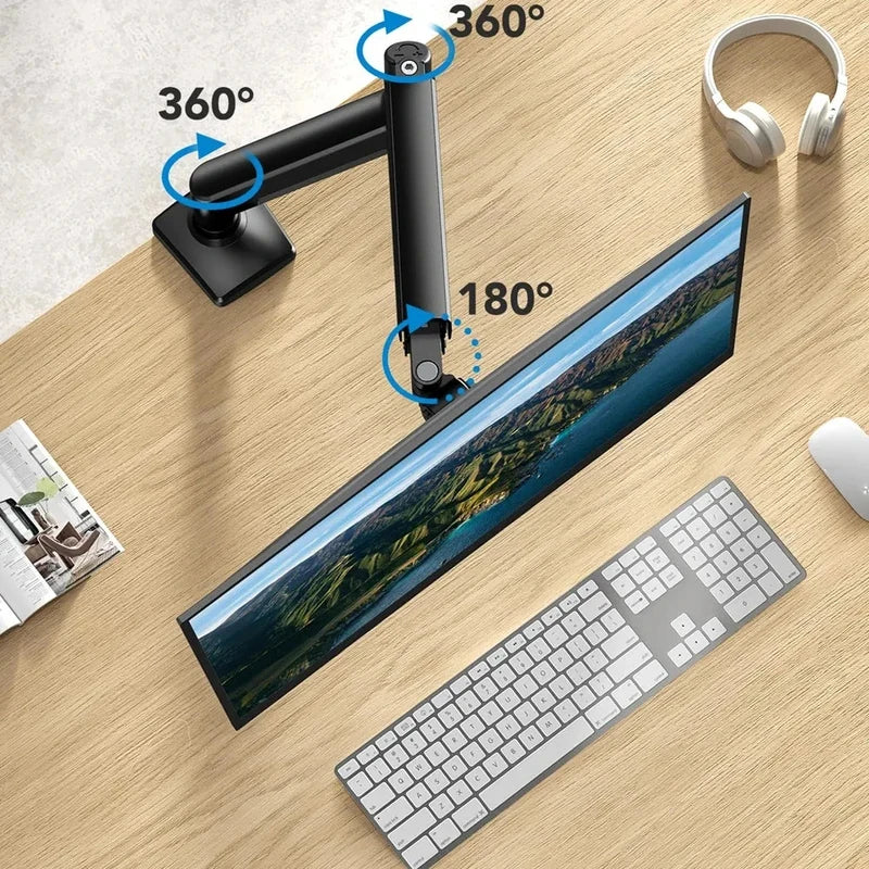 Single Monitor Mount Stand – 32" VESA Desk Bracket Adjustable Monitor Mount Stand QXL