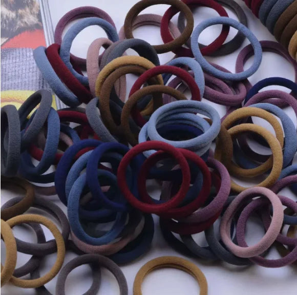 50-Pack Candy Color Nylon Scrunchies – Hair Ties for Women Scrunchie Hair Ties QXL
