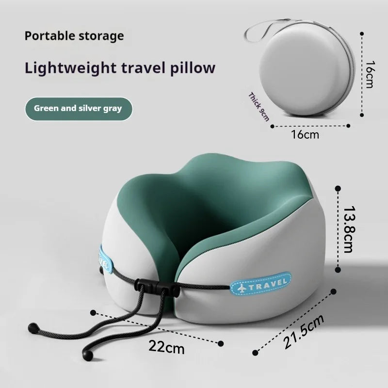 U-Shaped Memory Foam Travel Neck Pillow – Soft Support Travel Neck Pillow QXL green 22x21.5x13.8cm